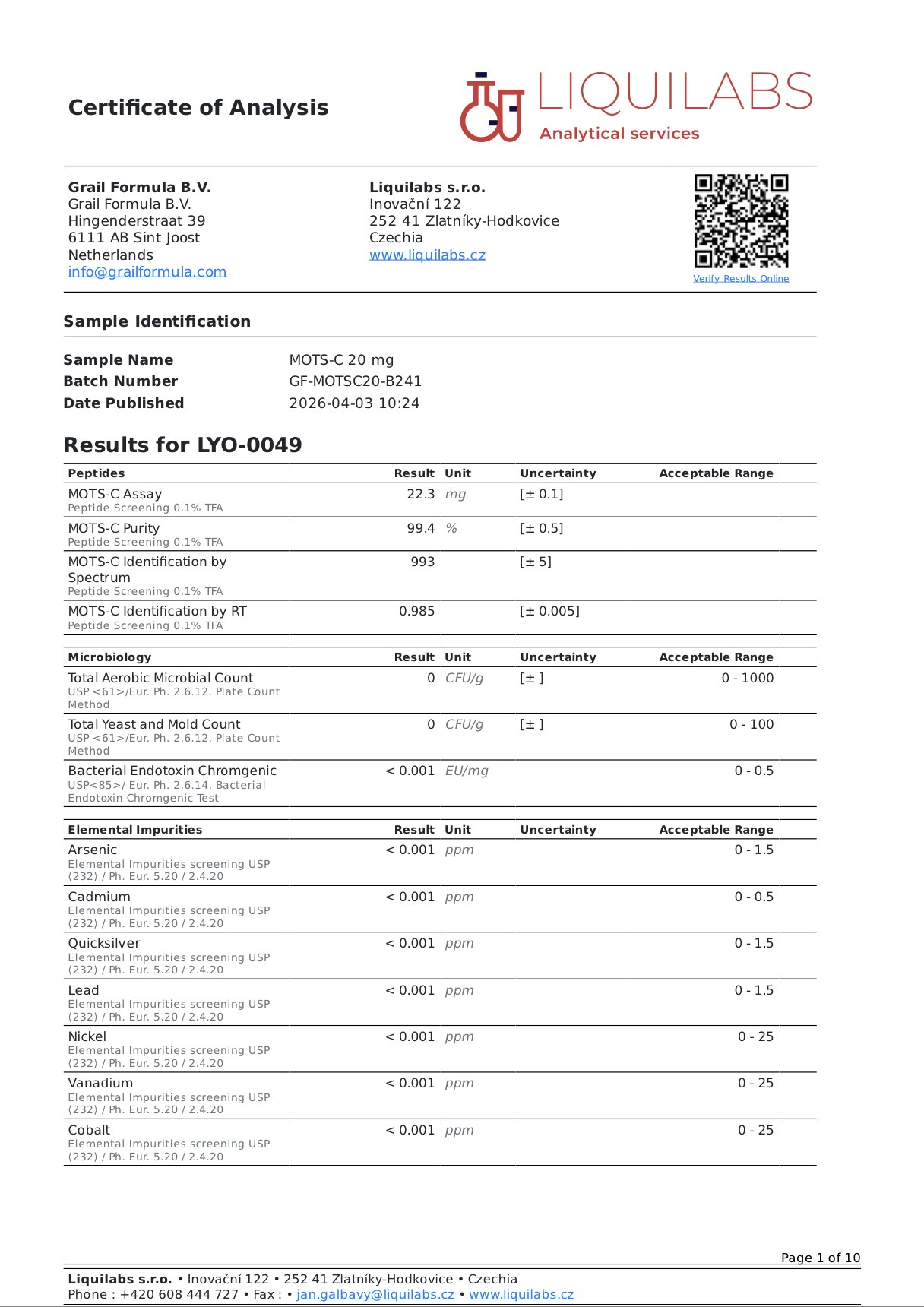 MOTS-c 20 mg - Imaginea 2