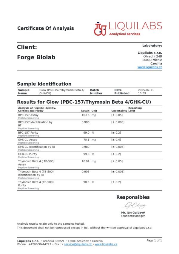 Glow – TB-500, BPC-157 & GHK-Cu Peptide Blend - Image 2